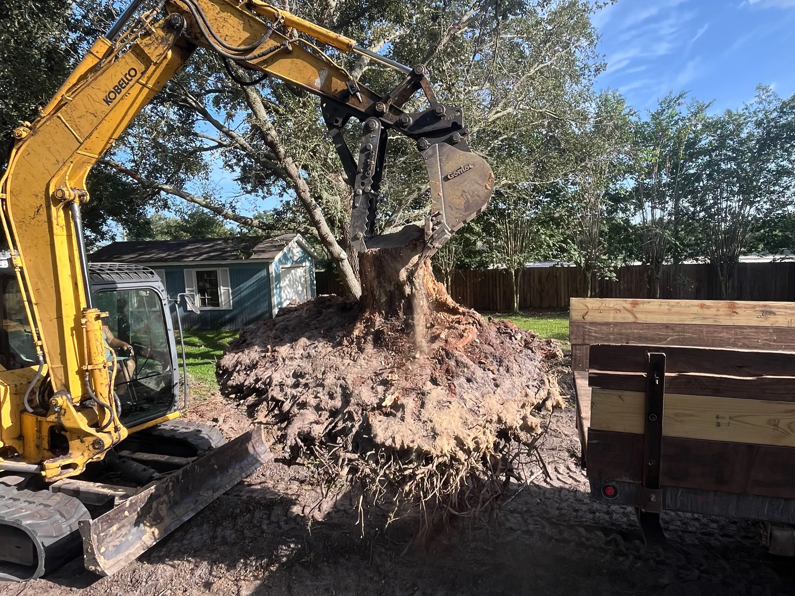Loading a Stump into the Dump Truck